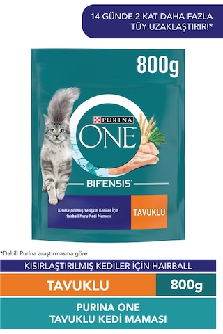 Purina One Coat& Hairball Kısırlaştırılmış Tavuklu Kedi Maması 800g