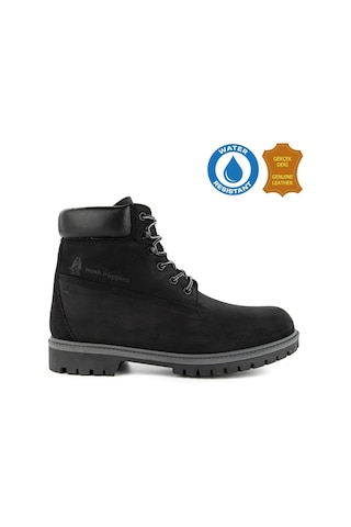 Hush Puppies Helppo 725812 Gerçek Deri, Anatomik, Waterresist Erkek Bot Siyah Siyah