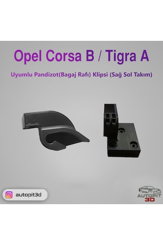 Opel Corsa B / Tigra A Uyumlu Pandizot Bagaj Rafı Klipsi Sağ Sol Takım