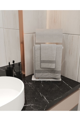 Aju Havluluk Tezgah Üzeri Kağıt Havluluk Ev Banyo Dekorasyonu Paslanmaz Metal Tasarım Montaj Gerektirmez Beyaz