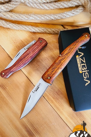 Ceviz Sap Çakı Kamp Çakısı Outdoor Piknik Çakısı Yns-852 Kahverengi