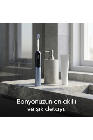 Neutron Şarjlı Sonik Diş Fırçası, Dijital Ekranlı Şarjlı Diş Fırçası Siyah Şarjlı