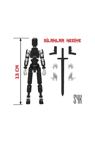 Robot 13 Dummy Siyah Beyaz Tüm Eklemleri Hareketli Aksiyon Figürü Oyuncak Robot 13 Dummy Siyah Beyaz Tüm Eklemleri Hareketli Aksiyon Figürü Oyuncak