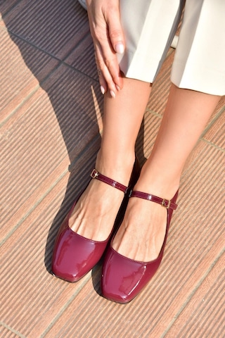 Fox Shoes S726252508 Bordo Rugan Kadın Babet Bordo