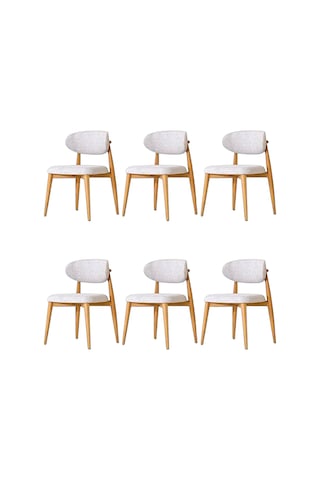 Polo Ahşap Sandalye 6 Adet Ahşap Mutfak Sandalyesi Salon Sandalyesi Yemek Masası Sandalyesi Beyaz