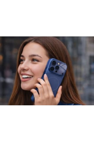 Ag Glass Apple Uyumlu iPhone 15 Pro Max Telefon Kılıfı Mavi
