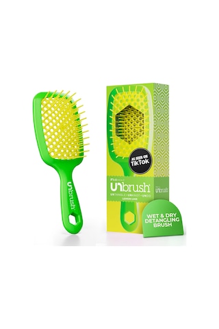 Unbrush Islak Ve Kuru Havalandırmalı Dolaşık Açıcı Saç Fırçası, Limon Kireç Yeşili