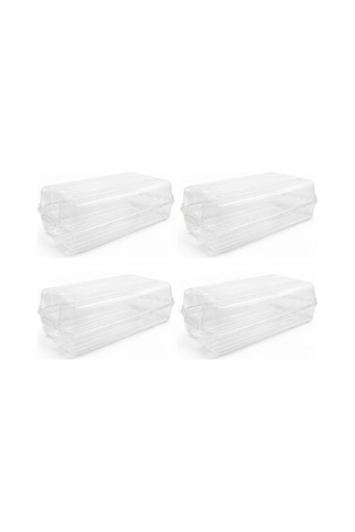 Kadın Set Şeffaf Ayakkabı Saklama Kutusu Taşıma Saklama Kabı Organizer İstiflenebilir Plastik Ayakkabılık 4 Çok Renkli