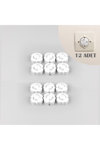 12 Adet Priz Kapağı Bebek Güvenlik Priz Koruyucu