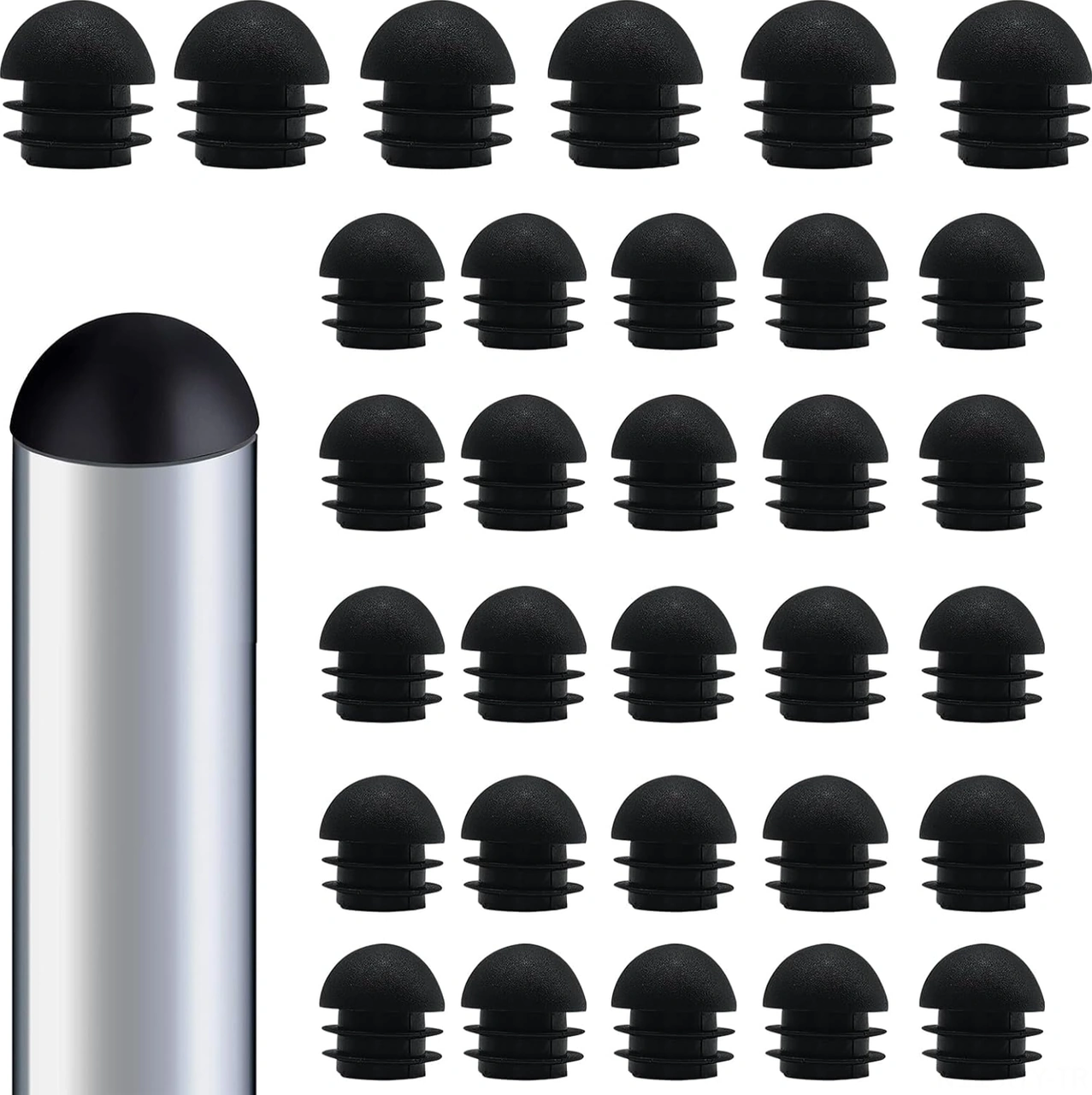 Yaleker 30 Adet 19mm Plastik Boru Ucu Kapakları - Metal Sandalyeler, Bahçe Mobilyaları İçin Kaydırma Koruyucuları