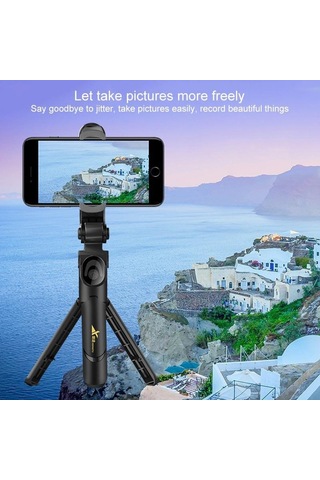 Vaorlo Taşınabilir Selfie Çubuğu Bluetooth Uzaktan Kumanda Üçü Bir Arada Entegre Zamanlayıcı Tripod Cep Telefonu Braketi