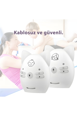 V30 Bebek Telsizi Uzun Menzilli Sesli Bebek Monitörü, İki Yönlü İletişim, Uzaktan Gece Işığı Kontrolü, Ninnili, Taşınabilir Klipsli Tasarım