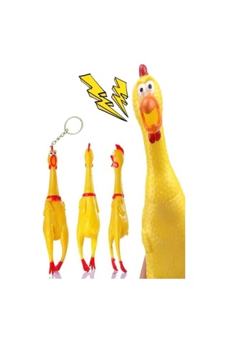 Bağıran Tavuk Anahtarlık Çığlık Atan Horoz Oyuncak Shrilling Chicken 16 Cm - 1 Adet
