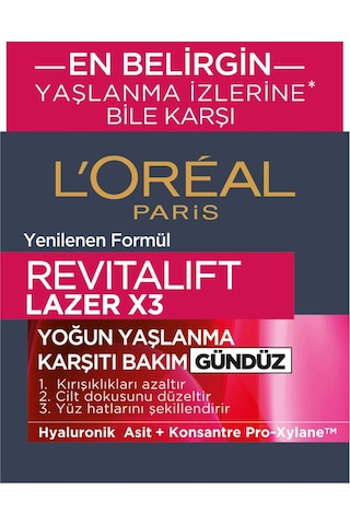 L'Oreal Paris Revitalift Lazer X3 Yoğun Gündüz Bakım Kremi 50 ML + Gece Bakım Kremi 50 ML