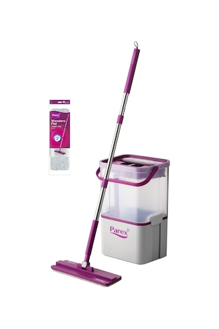 Wondero Flat Şeffaf Temizlik Seti + Yedek Mop Avantaj Paketi