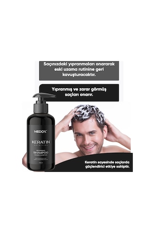 Nedox Yıpranmış Saçlar için Keratinli Saç Bakım Şampuanı 500 ML