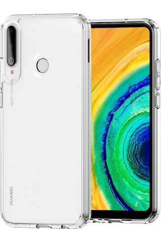 Huawei P40 Lite E Kılıf Lüx Kamera Korumalı Şeffaf Silikon Kılıf Şeffaf