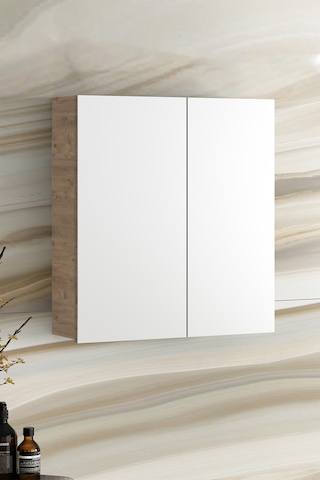 Çiğdem 65 Cm Atlantik Çam Mdf Aynalı Asma Banyo Üst Dolabı Atlantik Çam
