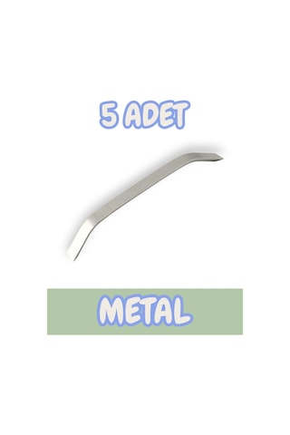 Şahin Alüminyum Metal Lüks Modern Mobilya Çekmece Mutfak Dolabı Kulpu İnox 224mm 5 Adet Inox