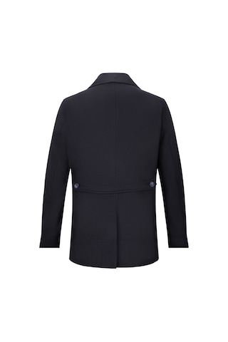 Hatemoğlu Lacivert Slim Fit Kruvaze Yünlü Kaşe Kaban 2981710 Lacivert