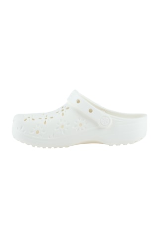 Crocs Classic Floral Cut Out Kadın Beyaz Sandalet 210927-0wv Beyaz