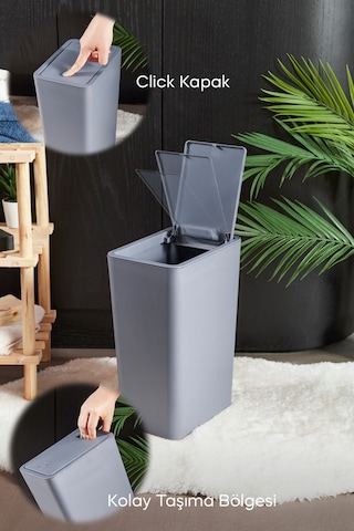 Perotti 13248 Taupe White Molly 12 Litre Click Çöp Kovası Beyaz