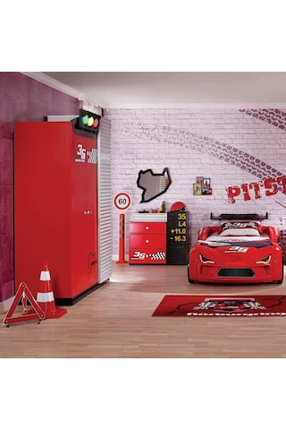 Meltem Kids Pitstop Çocuk Odası Üç Kapılı Dolap