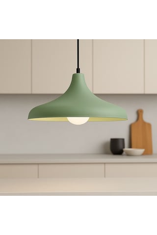 Aura Metal Tekli Yeşil Sarkıt Avize Retro Rustik Model Avize