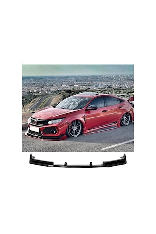 Honda Civic Fc5 Ön Lip Custom Parlak Siyah Plastik Ön Ek Karlık Karlık+bodykit+ek
