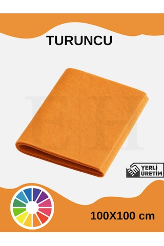 Turuncu Renk Metrelik Ince Keçe Kumaş Keçe 1 Mm Aktivite Keçesi Renkli Keçe 1 Metre 100 Cm X 100 Cm