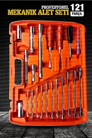 Profesyonel Mekanik Krom Çelik Premium Kalite 121 Parça Lokma Takımı 1/2-1/4-3/8 Full Set