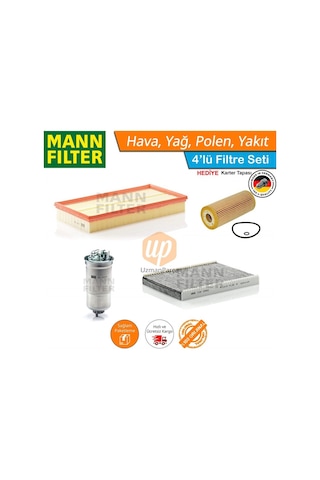 Vw Golf 4 1.9 Tdı Dizel Mann Filtre Bakım Seti 1998-2004 (368549128)