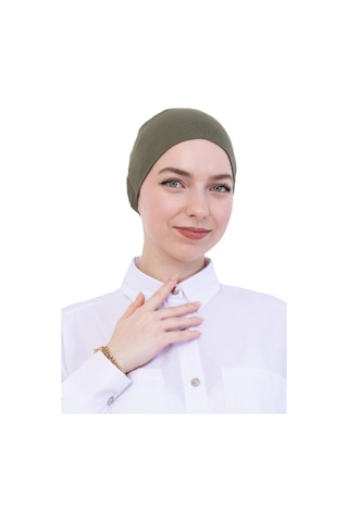 Modish Group Pratik Bone Pamuklu Tesettür İç Bone, Başörtüsü İçin Hazır Viskon Şapka, Namaz Günlük Kullanım İçin Haki