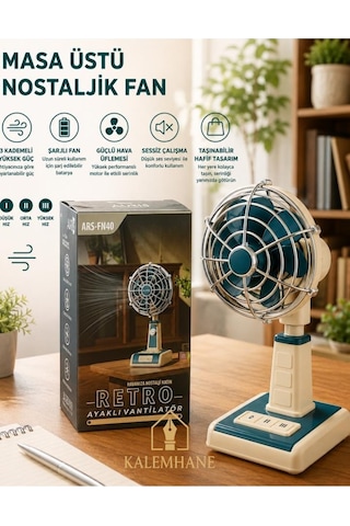 Kalemhane Nostalji Masa Üstü Büyük Boy Fan