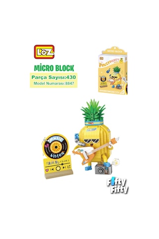 Loz Micro Block Serisi Gitarist Ananas Figürü 430 Parça Oyuncak Yapım Seti Fflz-8847