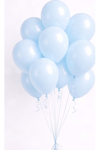 Pastel Bebek Açık Mavi Balon 20 Adet Doğum Günü Parti Süsleme Baby Shower Erkek Çocuk Kutlama Balonu Bebek Mavisi