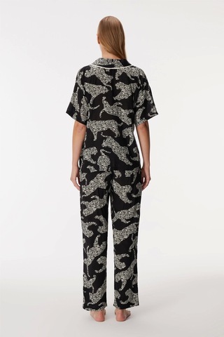 Anıl 11389 Bayan Kısa Kol Gömlek Ve Pantolon Takım Siyah