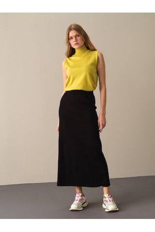 Siyah Regular Fit Triko Uzun Etek 850893 Siyah