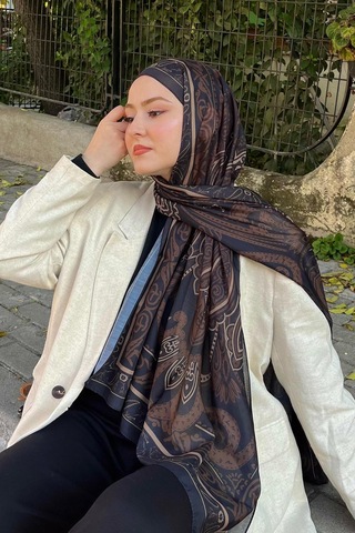 Carell Vintage Acı Kahve Nilla Pamuklu Şal Çok Renkli