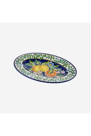 Mavi Melamin Servis Tabağı 30 Cm