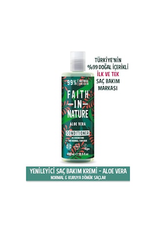 Faith in Nature %99 Doğal Yenileyici Aloe Vera Normal & Kuruya Dönük Saçlar İçin Saç Bakım Kremi 400 ML