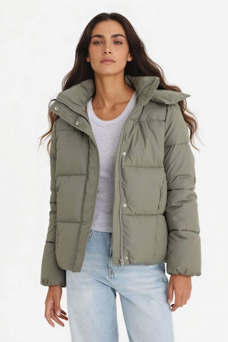 Defacto Regular Fit Kapüşonlu Fermuarlı Şişme Mont F2143ax25wnkh6 Haki-kh6