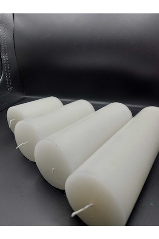 Soya Parafinli Beyaz Çap:7 Cm Boy:10-15-20-25 Cm Silindir Blok Mum 460-470 Saat Yanma Süreli Beyaz Beyaz