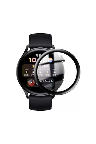 Huawei Watch 3 Mkst Pmma Pet Saat Ekran Koruyucu - Siyah