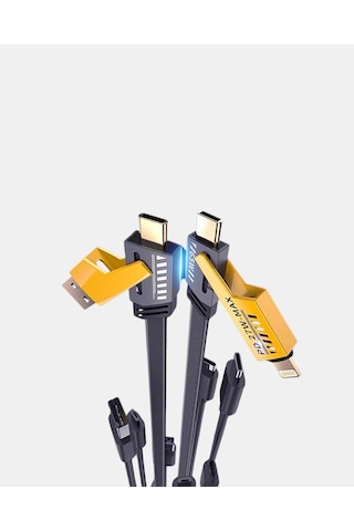 Usbc Usba 4 Ü 1 Arada Örgülü Kablo 65w Hızlı Şarj Metal Uç Dayanıklı