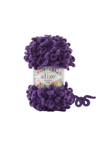 Alize Puffy Fine El Örgü İpi 5 Adet - 44 Mor