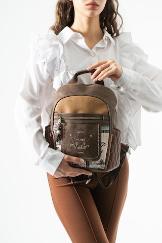 Baginn Amazing Ventis Vegan Deri Sırt Çantası 30 27 Cm Retro Vegan Deri İster Elde Sırt Sırtta Fonksiyonel Kahverengi