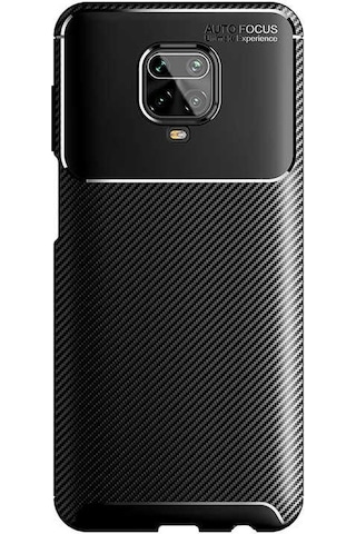 Noktaks - Redmi Note 9s Uyumlu Kılıf Parmak İzi Tutmayan Karbon Negro Silikon Kapak - Kahverengi - T12975