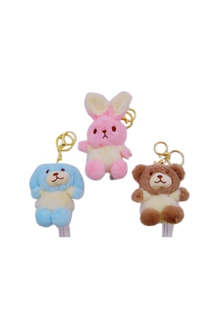 Kızılkaya Peluş Anahtarlık Ayı-köpek-tavşan Figürlü 2410151 1 Adet Altın