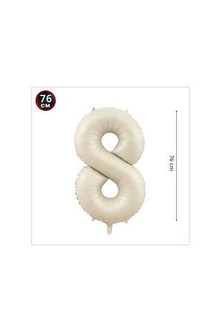8 Yaş Rakam Krem Folyo Balon 76 CM